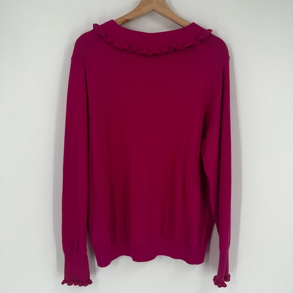 Boden Pink Ruffle Trim Sweater - Picture 5 of 10